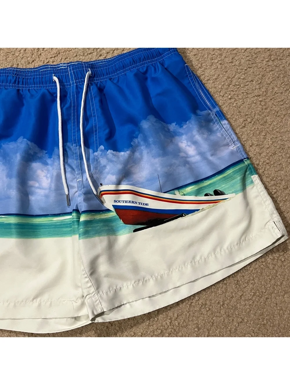 Southern Tide Mens Bermuda Triangle Graphic Printed Swim Trunks Size XL
